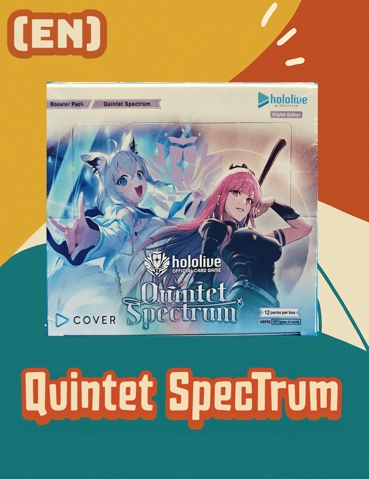 Hololive – Quintet Spectrum Booster Box (English Edition, 12 Packs, BP02E) - Delightful TCG