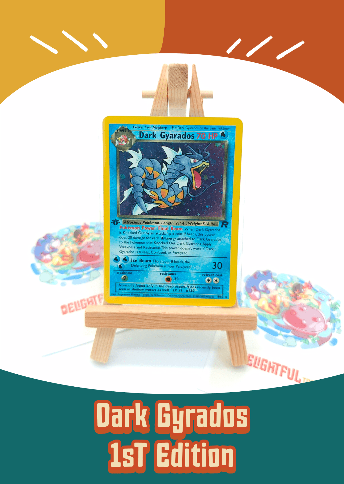 Dark Gyarados – 8/82 – 1st Edition Holo Rare – Pokémon Team Rocket (LP) - Delightful TCG