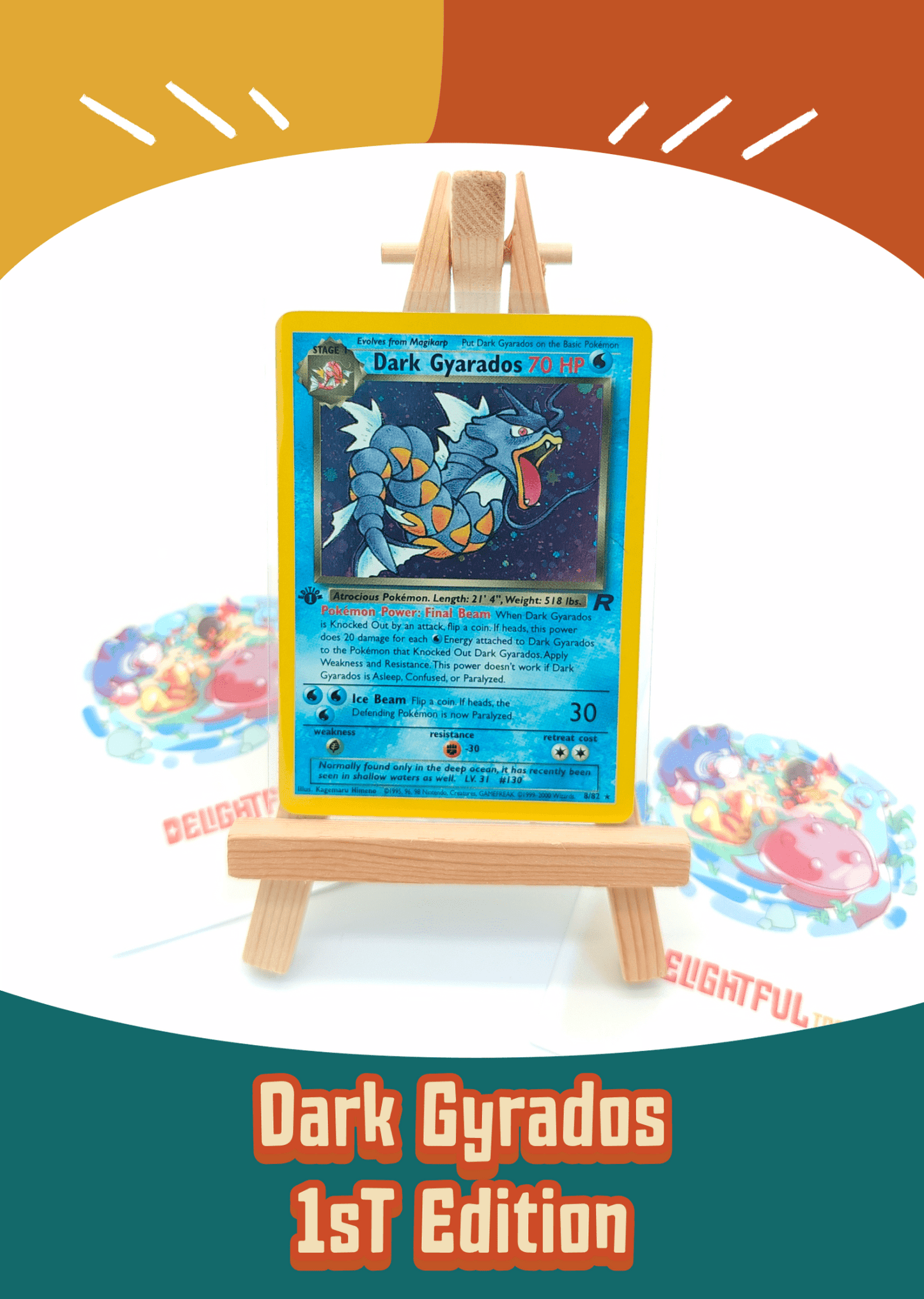 Dark Gyarados – 8/82 – 1st Edition Holo Rare – Pokémon Team Rocket (LP) - Delightful TCG