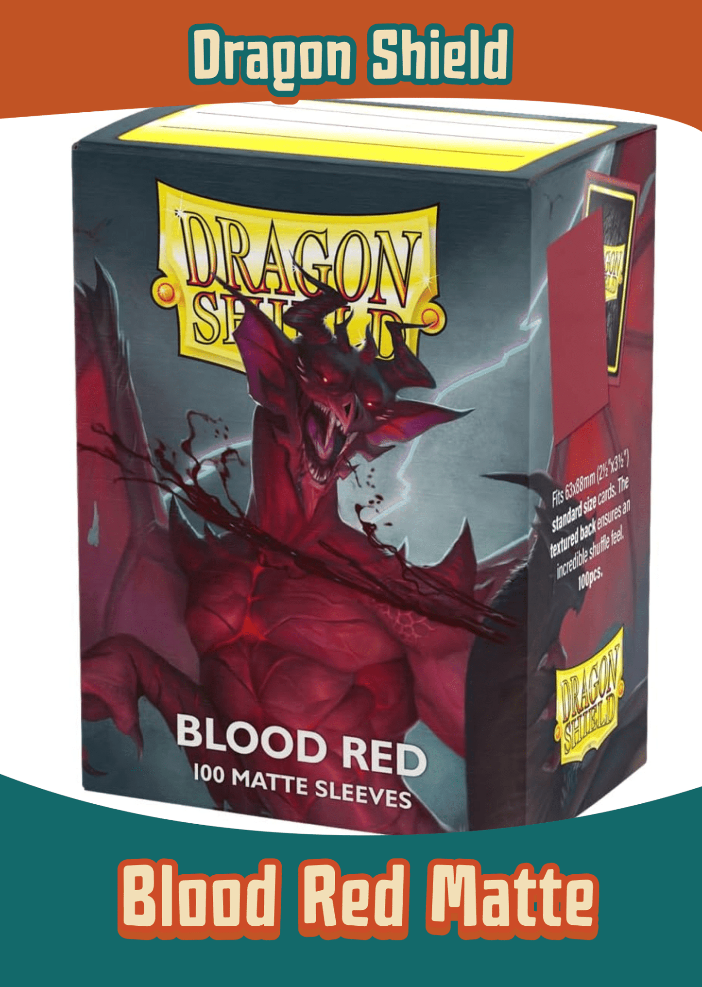 Dragon Shield : Blood Red 100 CT Card Sleeves - Delightful TCG