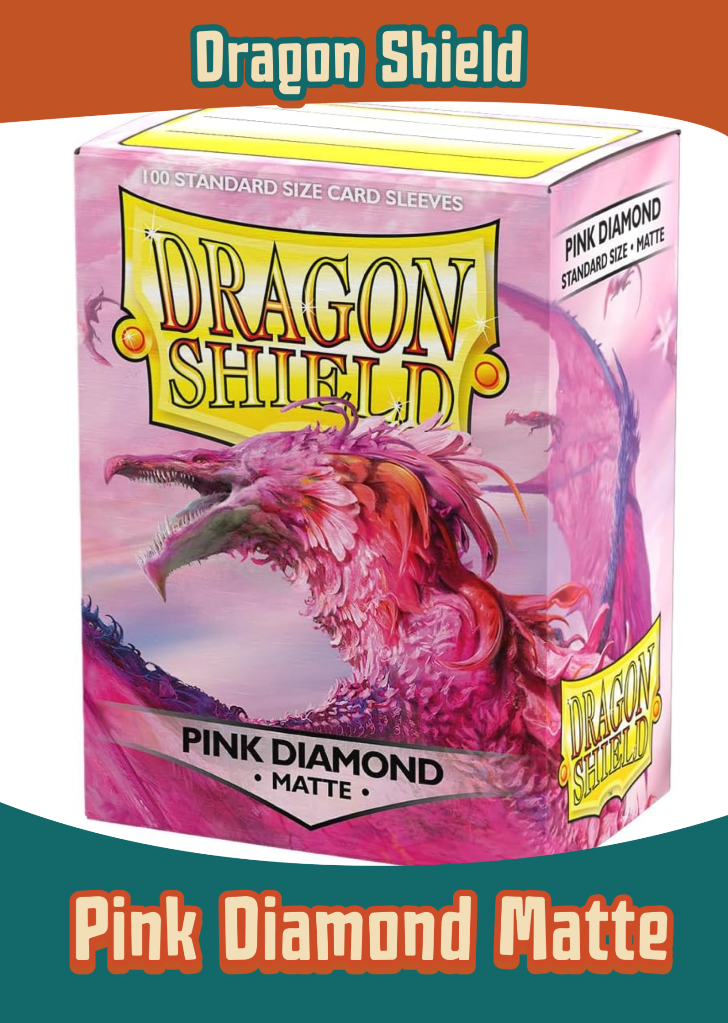 Dragon Shield : Pink Matte 100 CT Card Sleeves - Delightful TCG